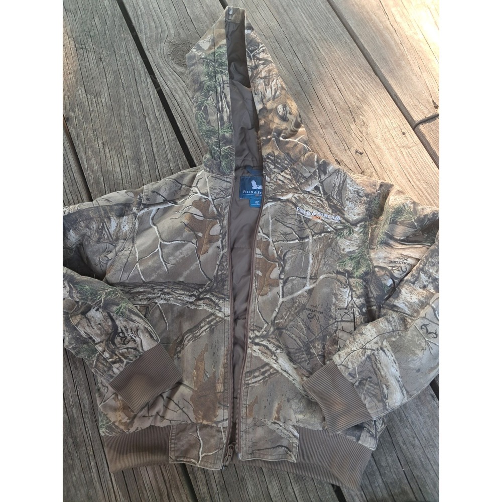 Field & Stream Jacket Youth Med Camo Hooded Insulated Outdoor Hunting Coat J23